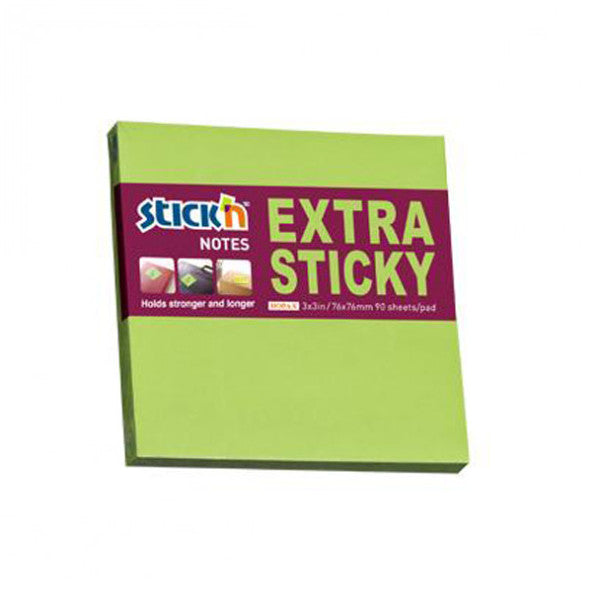 Hopax Stickn Sticky Note Paper Extra 90 page 76X76 Neon Green