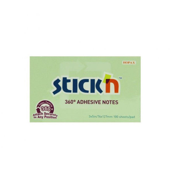 Hopax Sticky Note Paper 360° 100 YP 76x127 Green 21556