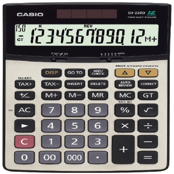 Casio Calculator 12 Digit Check Control Dj-220D Plus
