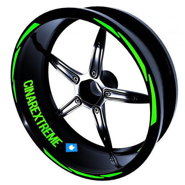 3 Piece Design Fluorescent Green Rim Strip Sticker Çınar Extreme