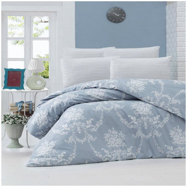 Komfort Home Single Ranforce Duvet Cover Set (Gloria Blue)