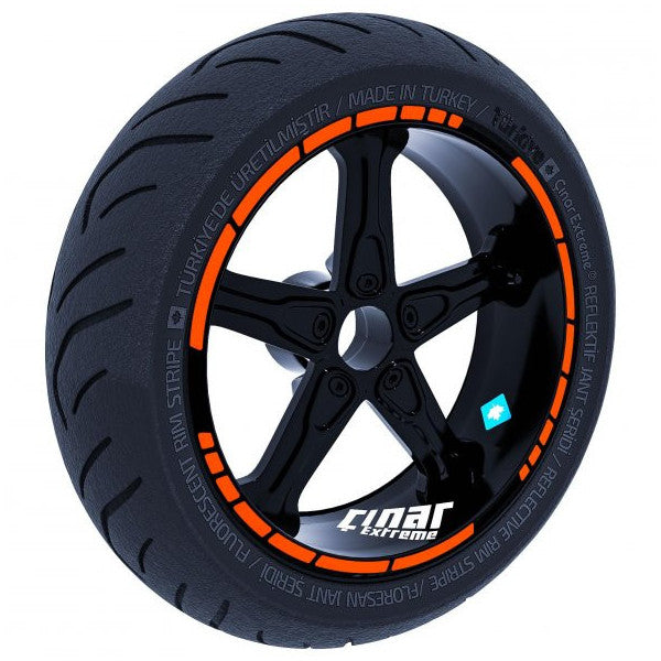 Moto GP Style Flame Orange Rim Stripe Sticker Çınar Extreme