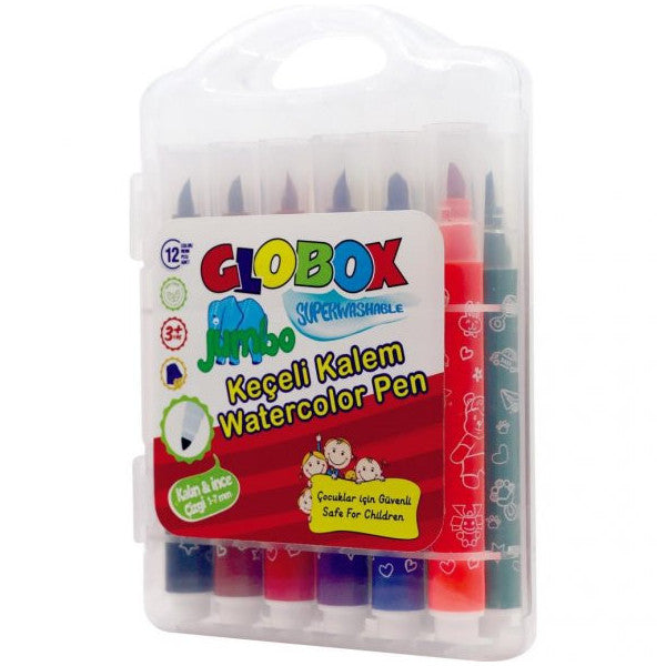 Globox Felt Tip Pen 12 Pcs Plastic Box 3382