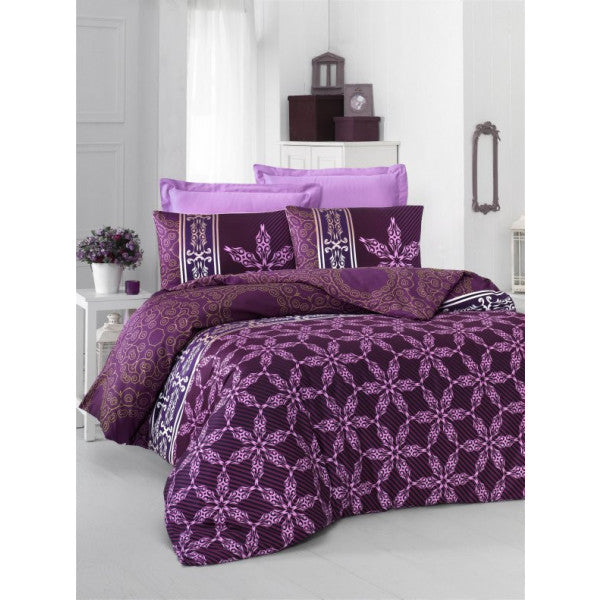 Komfort Home Double Exclusive Deluxe Satin Duvet Cover Set (Lilac)