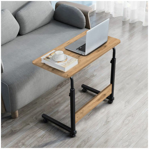 Height Adjustable Laptop Stand And Desk - Atlantic Pine (With Wheels)