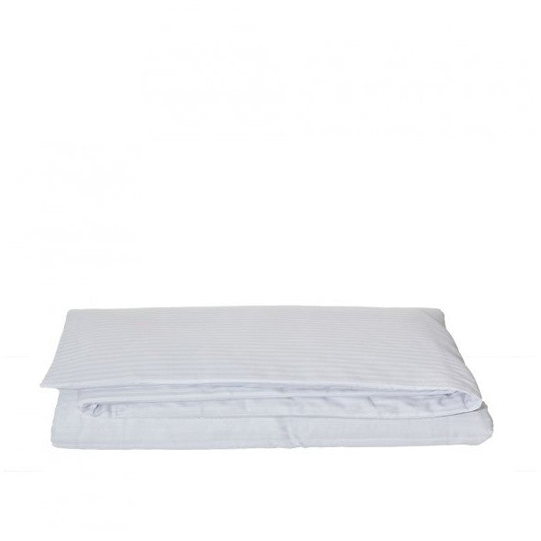 Komfort Home Oversized Striped Cotton Satin Duvet Cover / White