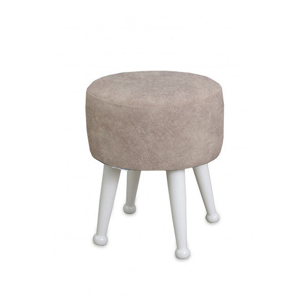 Miskin Lacquer Cream Pouffe Foot End Seat Pouffe Makeup Chair Pouffe Bench Footrest Wooden Leg Pouffe