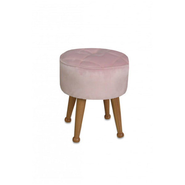 Miskin Natural Pink Pouffe Foot End Seat Pouffe Makeup Chair Pouffe Bench Footrest Wooden Leg Pouffe