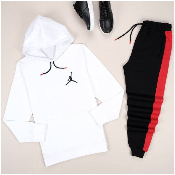 White Jordan Tracksuit with Red Sides