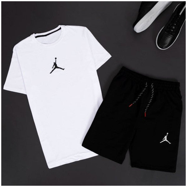 White Shorts T-Shirt Tracksuit Set