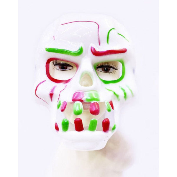 Colorful Skull Mask with Horror Gears on White 30x22 cm (579)
