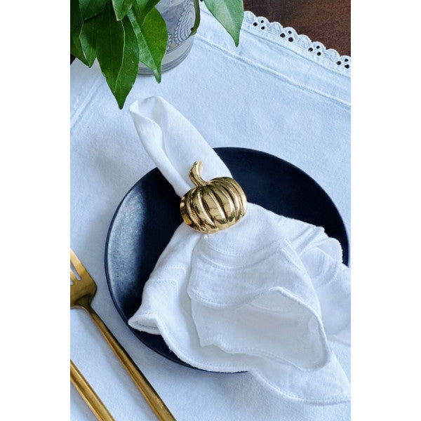 6-Piece Luxury Pumpkin Gold Napkin Ring