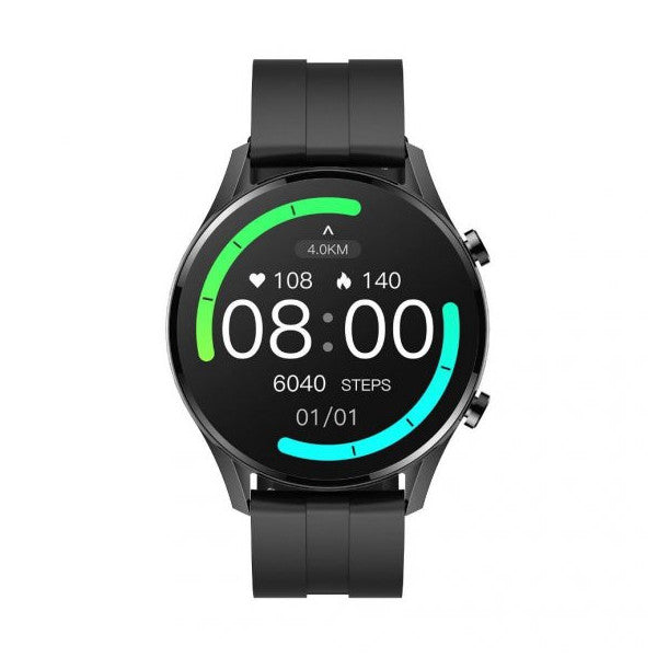 ساعة ذكية Imilab W12 Ip68 مقاومة للماء تدوم 30 يومًا لهاتف iPhone وAndroid باللون الأسود