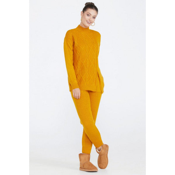 Women's Slit Knitwear Sweater - Apricot