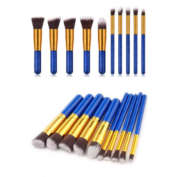 10 parçalı makyaj fırçası seti | 10 adet makyaj fırçası mavi set