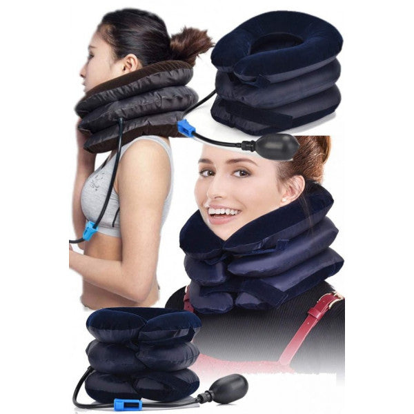 3 Layers Adjustable Inflatable Neck Herniated Disc Massage Pillow Collar