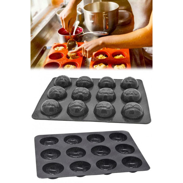 12pcs Silicone Emoji Muffin Cake Parfait Dessert Mold | Silicone Oven Muffin Cake Baking Presentation Mold 28 cm