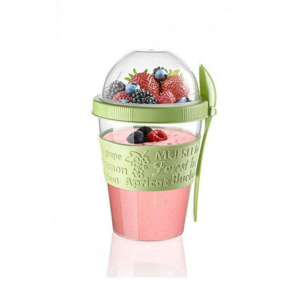 (2 Pieces) Taken Go Prepare and Go Fruit Yogurt Container with Lid and Spoon