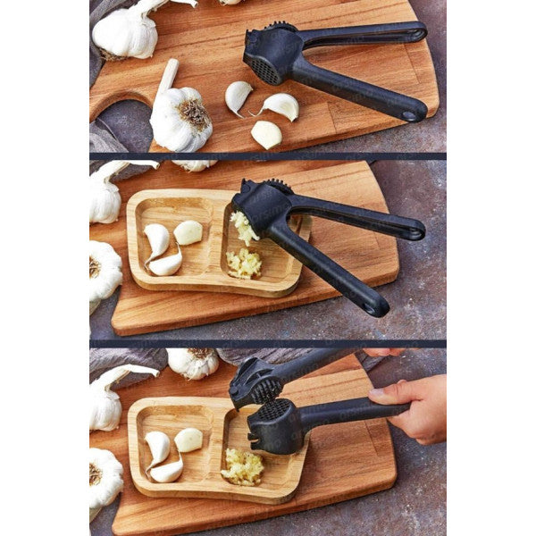 Practical Garlic Press with Press Chamber Hard Plastic Black