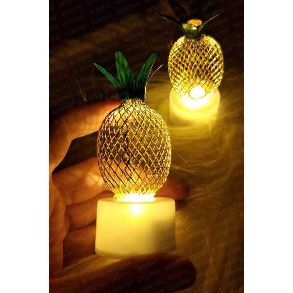 Ananas mini dekoratif LED hafif gece lambası metal
