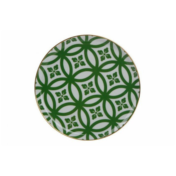 Porland Morocco Pattern Green Flat Plate 20cm