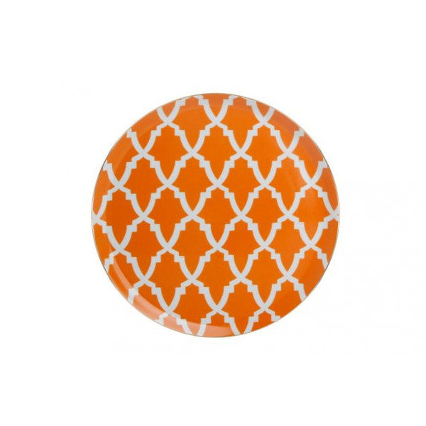 Porland Morocco Pattern Orange Flat Plate 28Cm