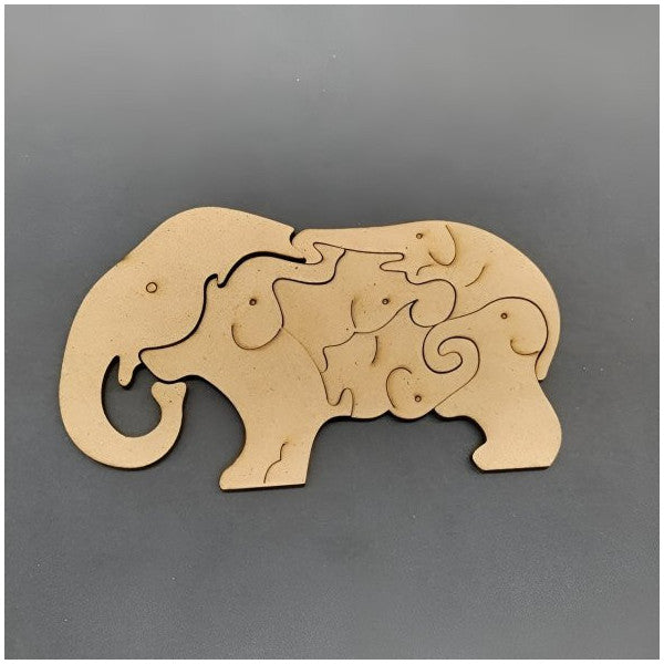 Wooden Organic Elephant Puzzle Paintable Toy
