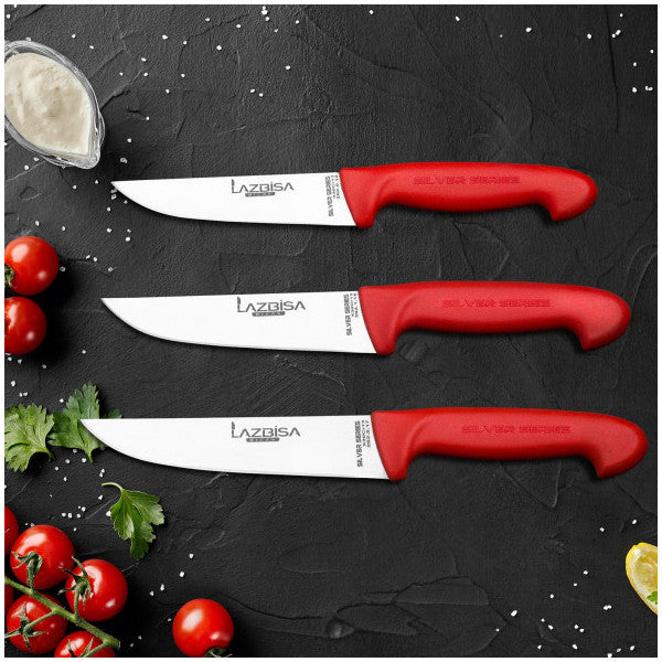 Lazbisa Kitchen Knife Set Meat Bread Mincer Vegetable Knife - Silver Series