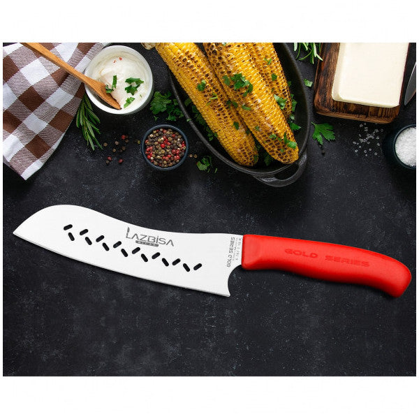 Lazbisa Kitchen Knife Set Meat Bread Fruit Vegetable Knife Gold Series