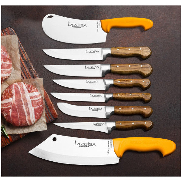 Lazbisa Kitchen Knife Set Meat Knife Chicken Bone Row Minced Meat Pita Onion Pastry Row Set of 8