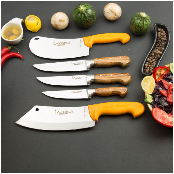 Lazbisa Kitchen Knife Set Meat Knife Chicken Bone Cleaver Minced Meat Pita Onion Pastry Cleaver Set of 5