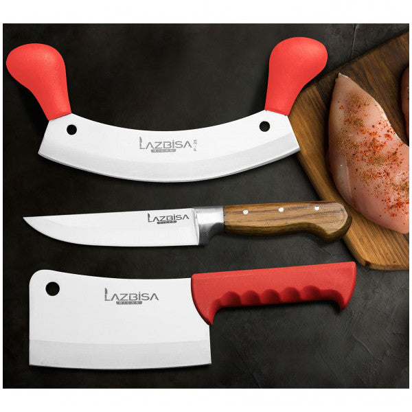 Lazbisa Kitchen Knife Set Meat Chopper Set of 3 Pizza Onion Pita Mincer Chopper Set