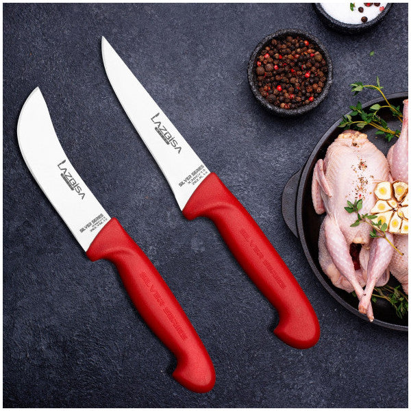 Lazbisa mutfak bıçağı set et kemik kesim sebze bıçağı - gümüş serisi