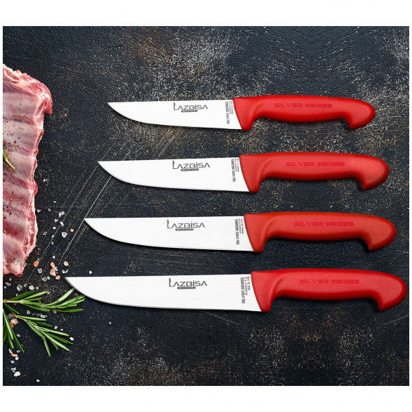 مجموعة سكاكين مطبخ لازبيسا، مفرمة لحم، سكين خضروات - سلسلة فضية
