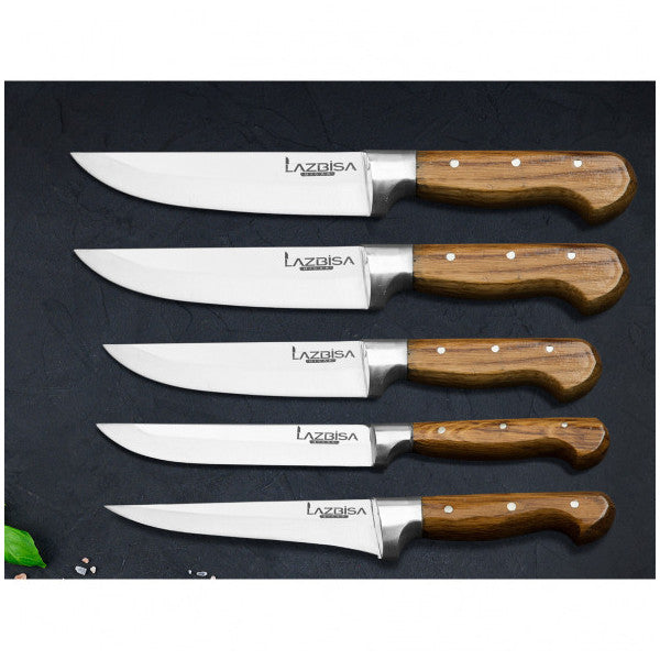 مجموعة سكاكين المطبخ من لازبيسا، سكين تقطيع عظام اللحوم، سكين الفواكه والخضروات (S-0-1-2-3)