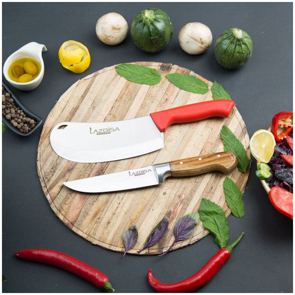 مجموعة سكاكين المطبخ من لازبيسا، ساطور وقطاعة بيتا، سكاكين بصل للمطبخ، قطعتان