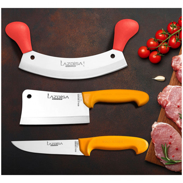 Lazbisa Kitchen Knife Set Meat Chopper Set of 3 Pizza Onion Pita Mincer Chopper Set