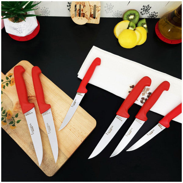 Lazbisa 6-Piece Silver Kitchen Knife Set Daily Use Meat Bread Vegetable Fruit Knife