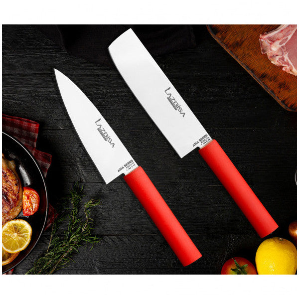 مجموعة سكاكين مطبخ من لازبيسا آسيا مكونة من قطعتين، سكين طاهٍ لسلطة الخضار والفواكه والبصل واللحم والخبز