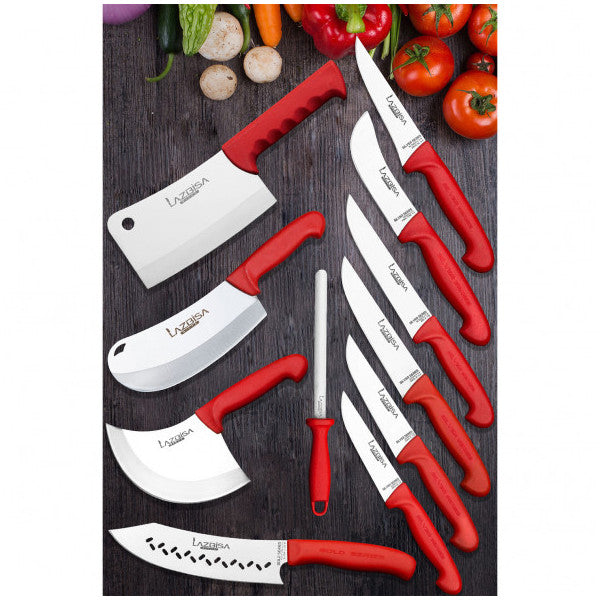 مجموعة سكاكين مطبخ احترافية من Lazbisa مكونة من 11 قطعة من سكاكين المطبخ والخبز واللحم والخضار والبصل وسكين المعجنات