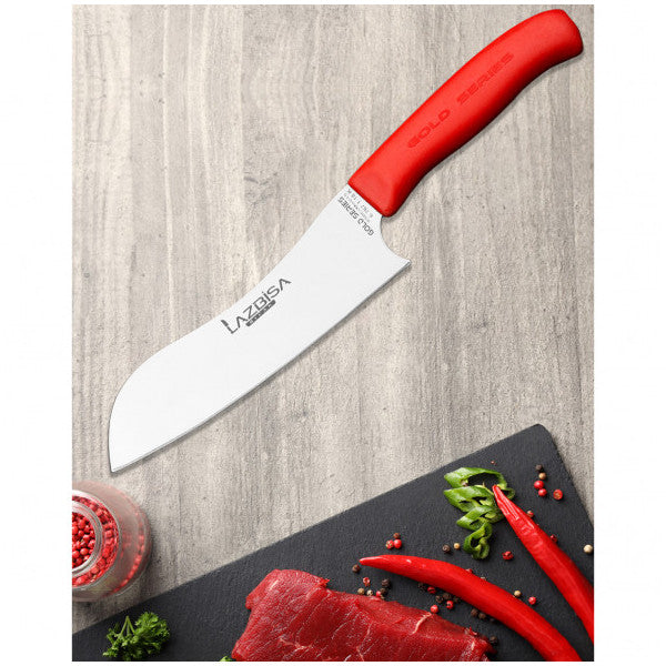 Lazbisa Red Gold Kitchen Knife Set Meat Bread Vegetable Fruit Chef Knife