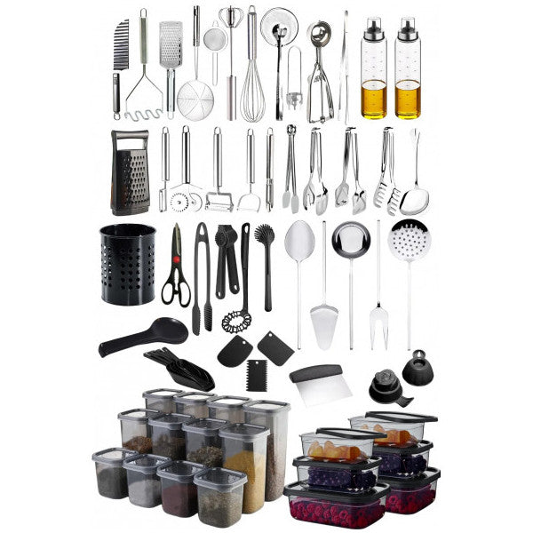 Top Quality Provisions Storage Container Set Kitchenware Dowry Set Practical Utensils Serving Tongs Ladle