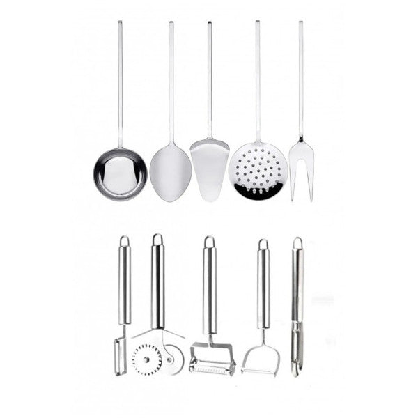 10-Piece Kitchen Presentation Preparation Serving Tongs Strainer Practical Kitchen Tools Dowry Set