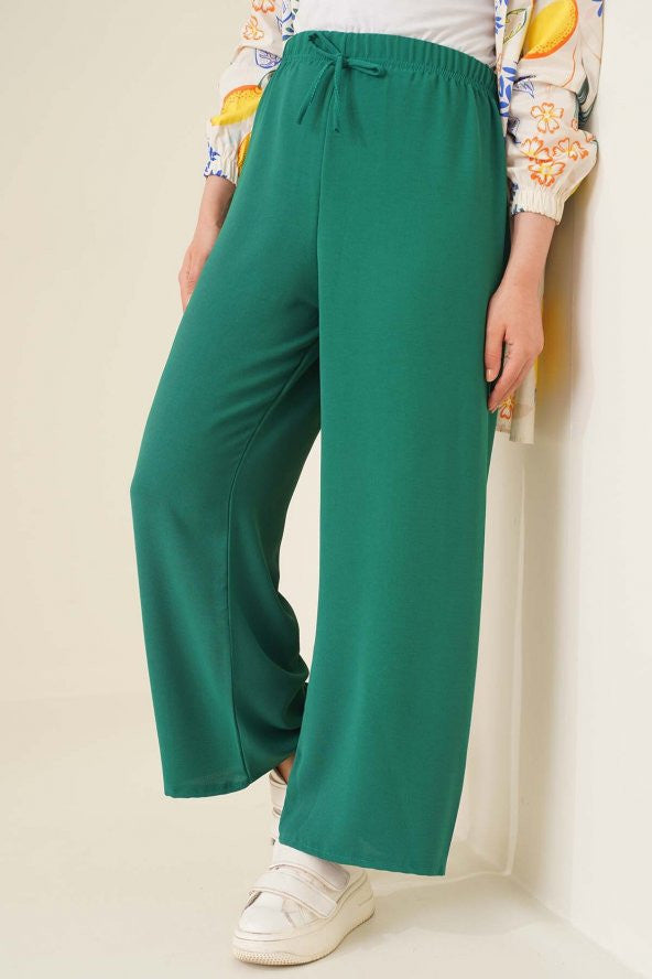 Ayrobin Elastic Waist Trousers Emerald Green