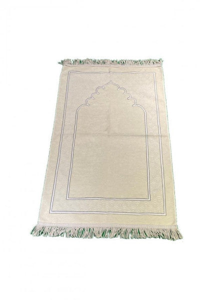 Plain Mihrab Islamic Prayer Rug - White