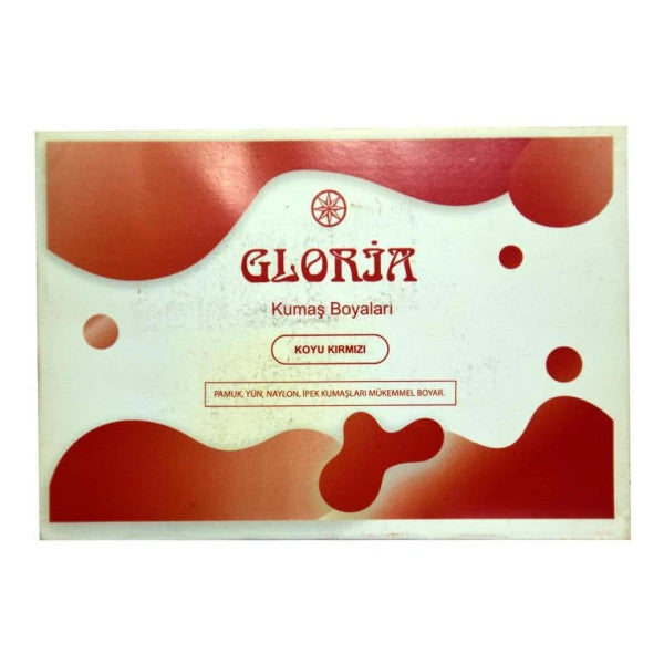 Gloria Dark Red, Cotton Wool Nylon Silk, Fabric Dye 10 Gr Package