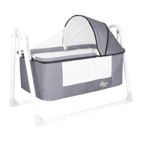 Chubby Baby First Class Portable-Linen Canopy Basket Crib Washable Fabric Smoke