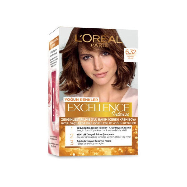 L'oréal Paris Excellence Intense Hair Dye 6.32 Caramel Brown