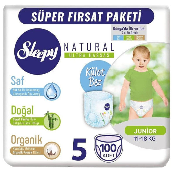 Sleepy Natural Size 5 Junior 100-Piece Panty Diaper