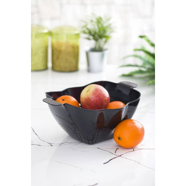 Acrylic Black Pasta Strainer & Vegetable Fruit Strainer